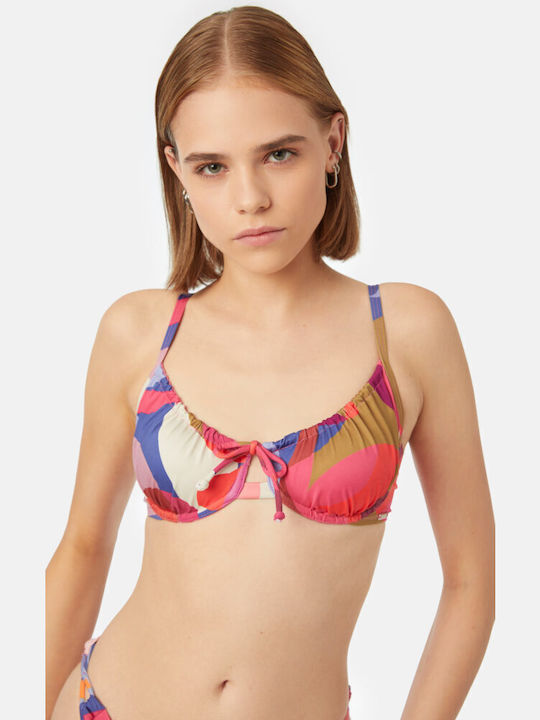 Minerva Underwire Triangle Bikini Top with Adjustable Straps Multicolour