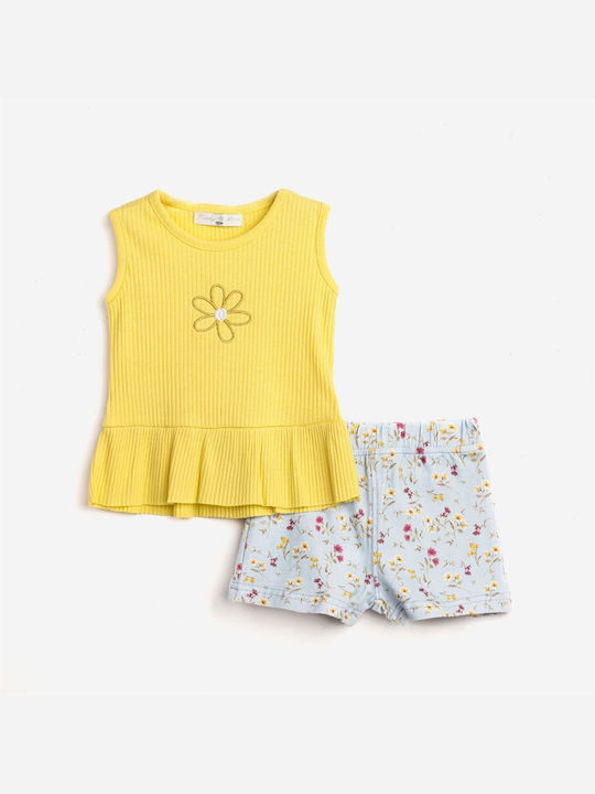 Funky Kids Set with Shorts Summer 2pcs yellow