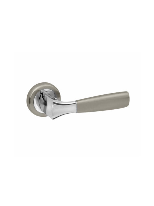 CasaDino Lever Middle Door with Rosette Nickel Matte