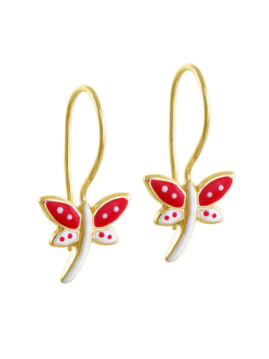 Kids Earrings Pendants with Stones made of Gold 9K