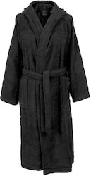 Dimcol 3010 Bathrobe with Hood Black 420gr/m² Dimcol 3010 Bathrobe with Hood Black 420gr/m²