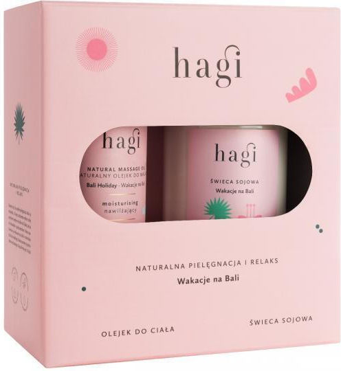 Setul Hagi Holidays In Bali - Lumanare din Soia 215ml + Ulei de Corp 100ml