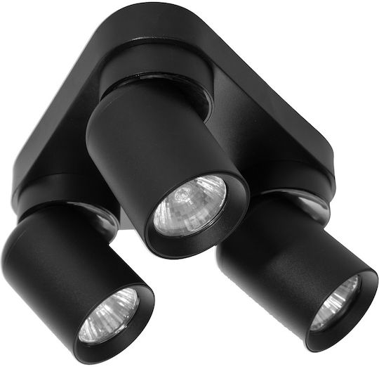 Orno Dreifach Spot mit Fassung GU10 in Schwarz Farbe
