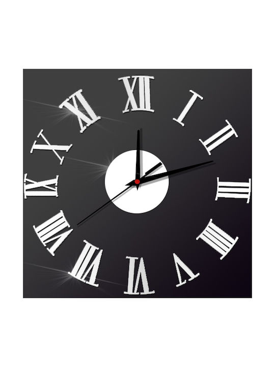 Wall Clock Sticker Silver