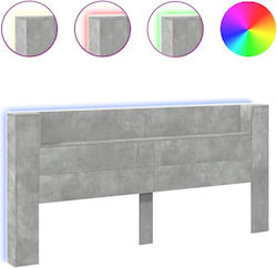 vidaXL Tăblie De Pat Din Lemn Gri 220x103.5cm