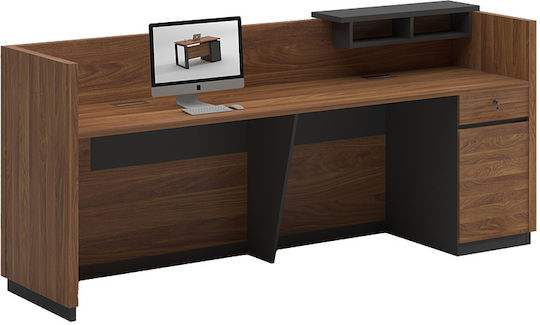 Pakketo Oscar Professional Office Reception Desk L180xW65xH76cm with Cabinet