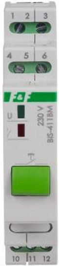 Releu bistabil cu buton de comutare manuala F&f Control memorie 230v Montare pe sina DIN Bis-411bm