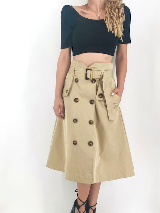 High-waisted Safari Skirt