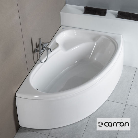 Carron Bathrooms Dove Crn Γωνιακή Μπανιέρα Αριστερής Τοποθέτησης Ακρυλική με Υδρομασάζ 155x95cm