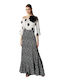 Dejavu Satin Maxi Rock Polka Dot in Schwarz Farbe