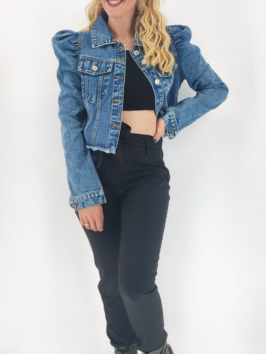 Fullah Sugah Kurz Damen Jeansjacke Blue