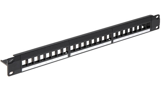 Delta Keystone Patch Panel für Rack 1U 19" 24 Ports Schwarz