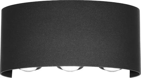 Italux Lamp Wall with Integrated LED Black 8x8cm