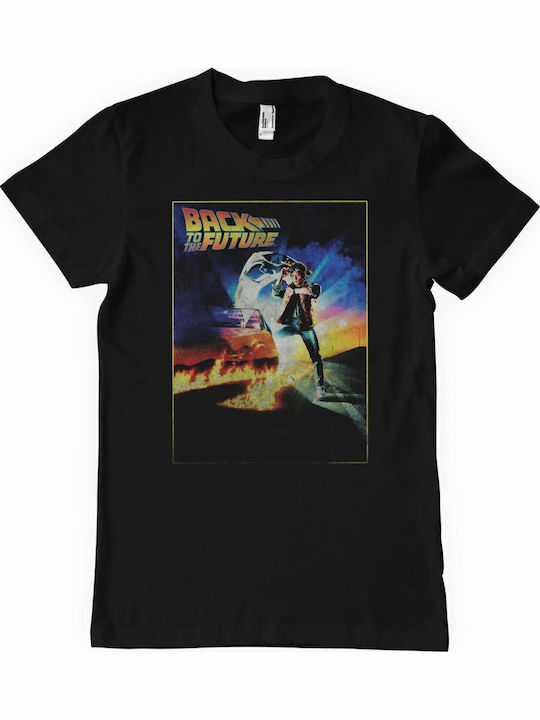 Back To Future Vintage Poster Black T-shirt