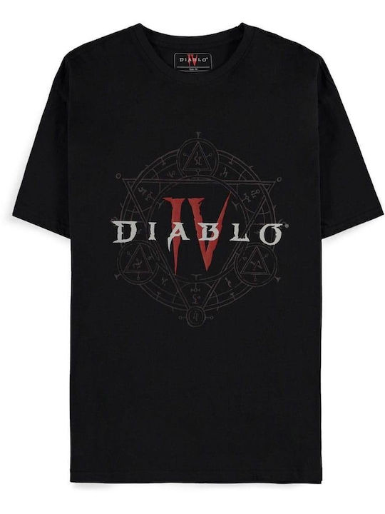 Diablo IV Pentagram Logo Schwarzes T-Shirt