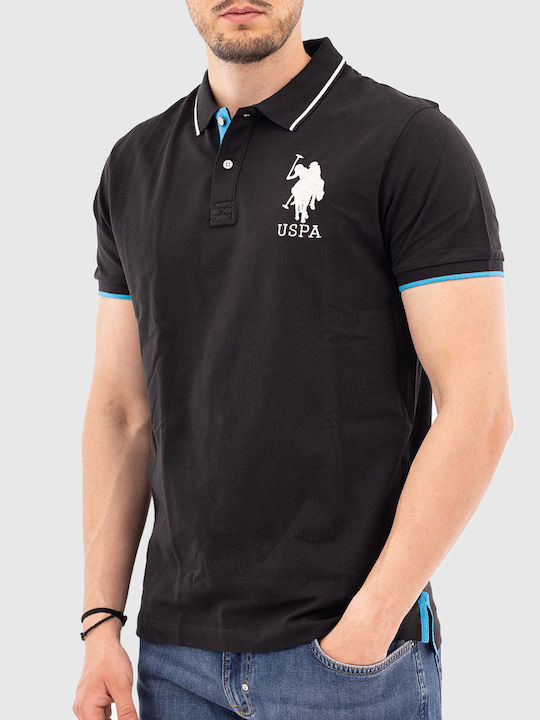 U.S. Polo Assn. Bluza Bărbătească cu Mânecă Scurtă Polo Black