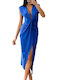 Sleeveless Dress Unique Design Barbara Blue