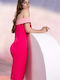 Two-tone Bow Fuchsia Dress