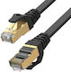 Unitek Flat S/FTP Cat.7 (10Gbps) Καλώδιο Δικτύου Ethernet 10m Μαύρο