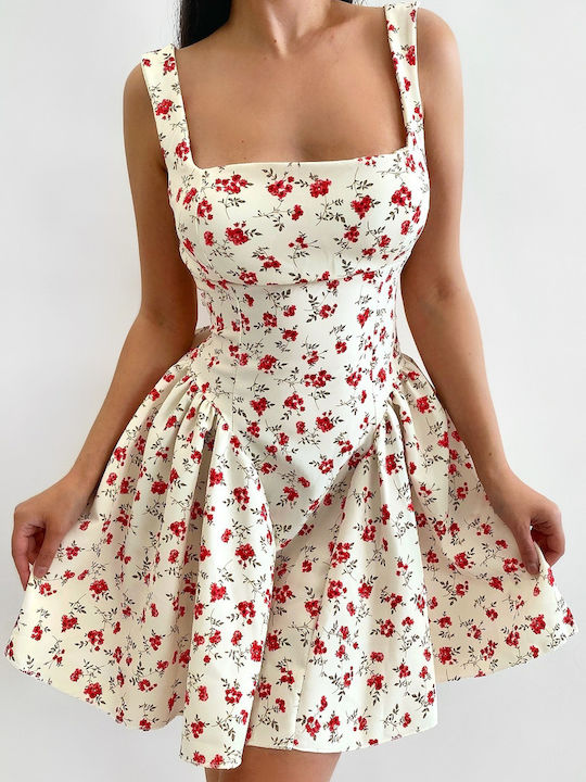 Livly White Floral A-line Dress