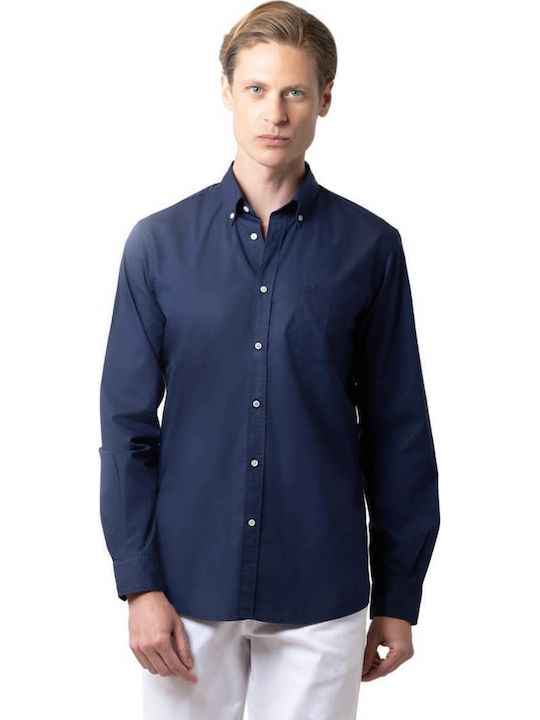 The Bostonians Langärmlig Baumwolle Hemd Dark Blue