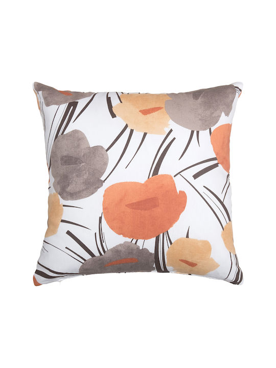Dimeco Doris Decorative Pillow Case 100% Cotton Brown 45x45cm