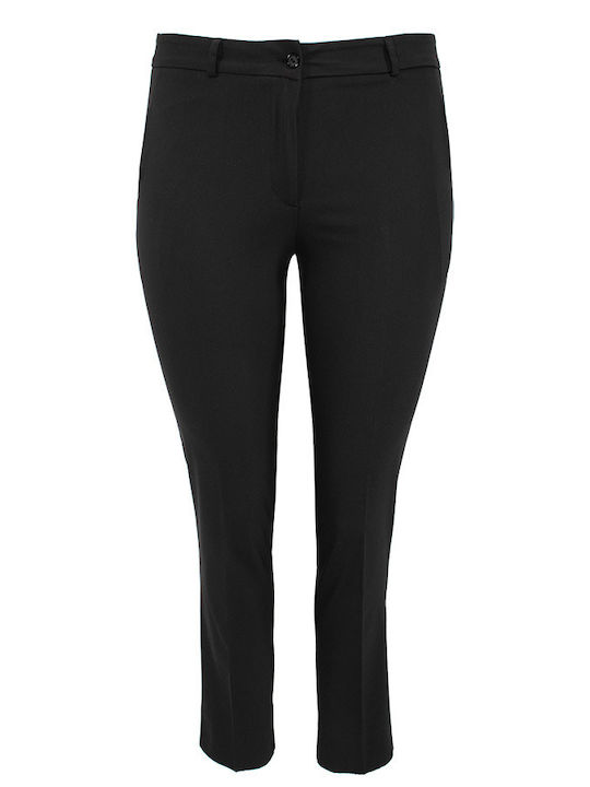 Black Basic Straight Trousers