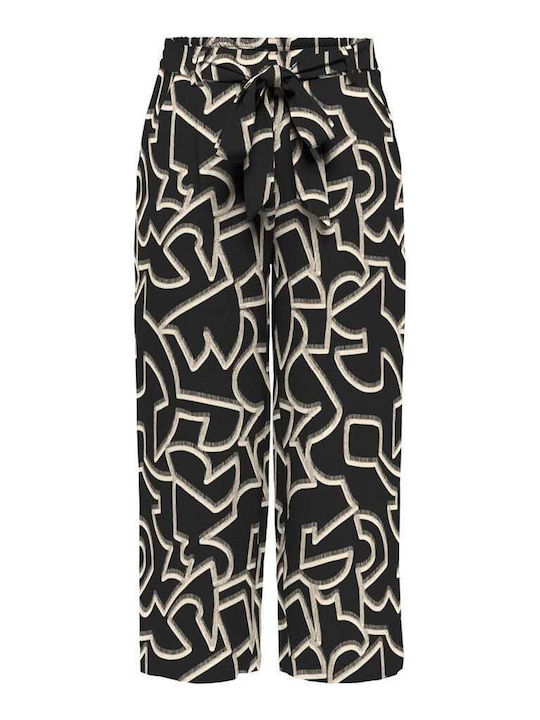 Only Life Women's Fabric Trousers in Palazzo Fit black