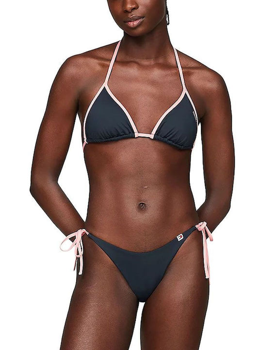 Bikinihosen Slip mit Schnürung Blau-Rosa
