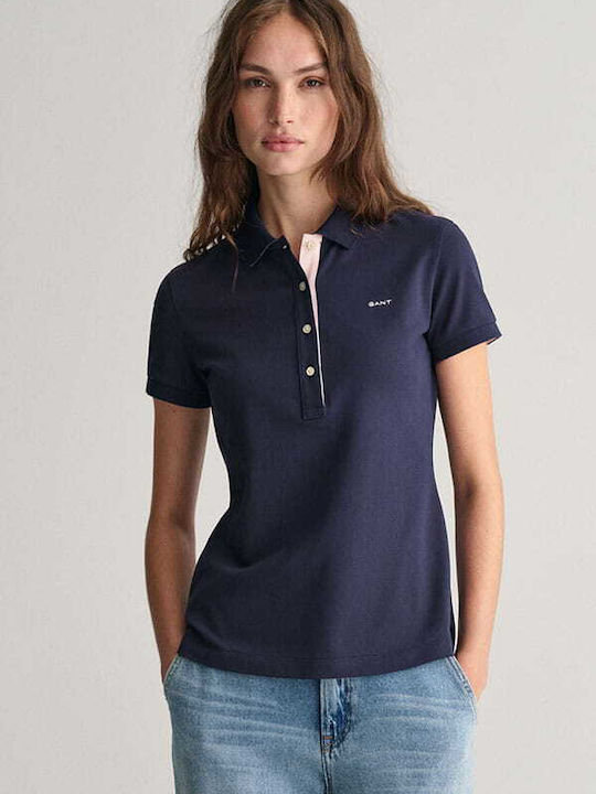 Gant Damen Polo Bluse Marineblau