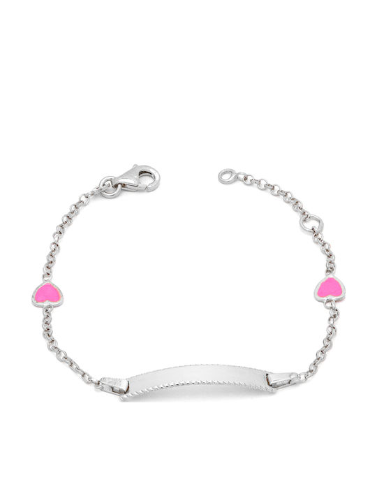 Papoulidis Jewellery Kids Bracelet ID from Silver with Heart