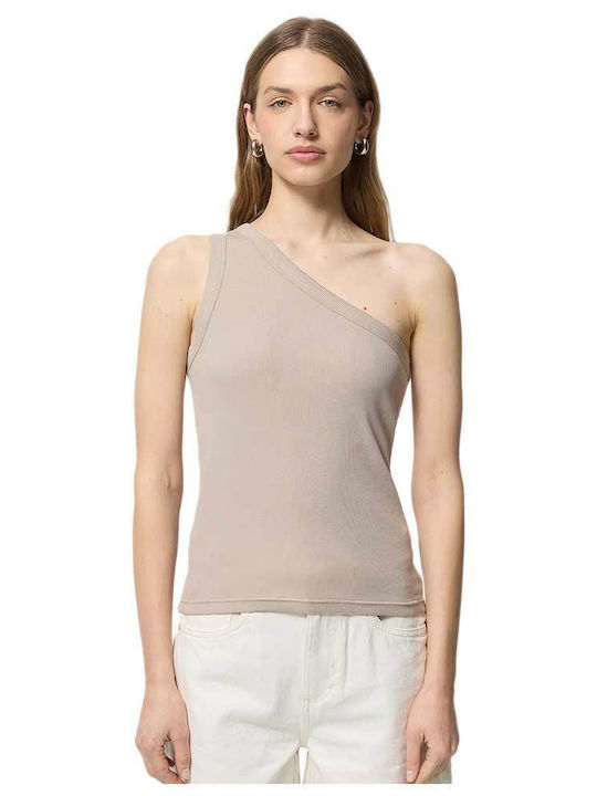 Outhorn Damen Bluse Baumwoll mit einem Schulter Beige