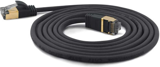Wantec S/FTP Cat.7 (10Gbps) Καλώδιο Δικτύου Ethernet 0.1m Μαύρο