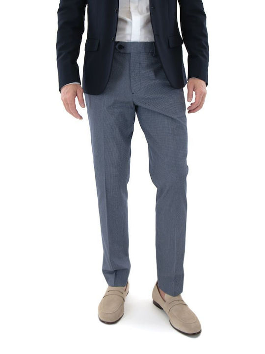 Trousers in Slim Fit White- Blue