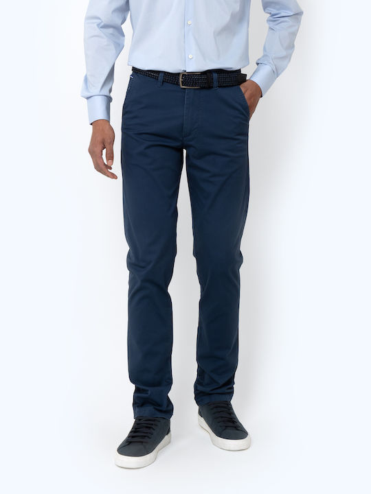 The Bostonians Pantaloni pentru bărbați Chino Elastice cu Croială Slim BLUE