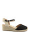 Damenplattformen im Espadrilles-Stil Schwarz