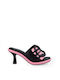 Leather Mules with High Heel in Pink Color
