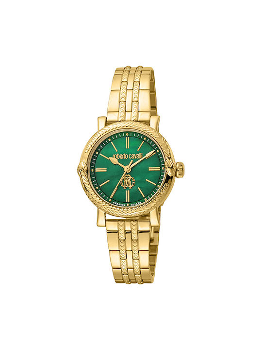 Roberto Cavalli Uhr mit Gold Metallarmband