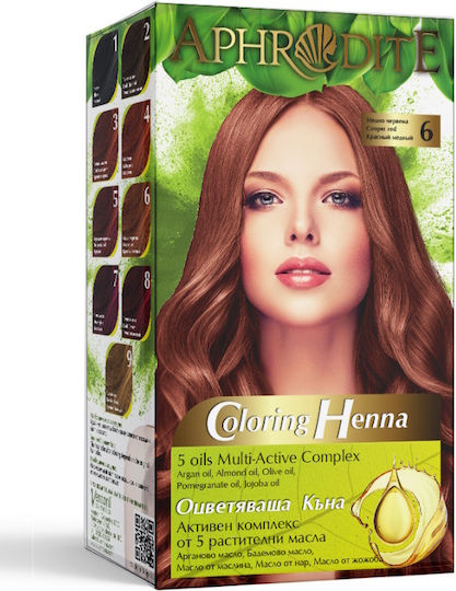 Vopsea de păr Aphrodite Henna Nr. 6 Cupru Roșcat 50g