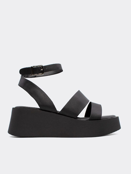 Exe Women's Ankle Strap Platforms Black