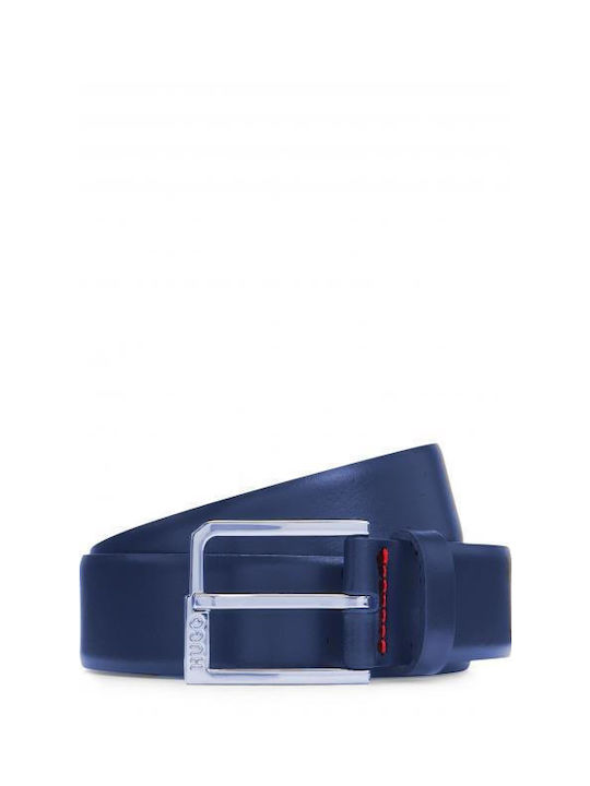 Hugo Boss Men's Leather Belt Navy Blue