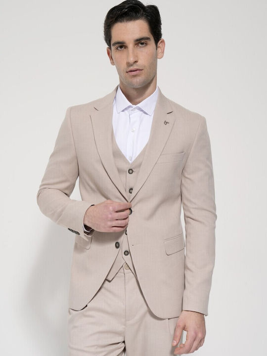 Tresor Men's Summer Suit Jacket Beige