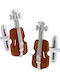 Violin braune Silbermanschettenknöpfe
