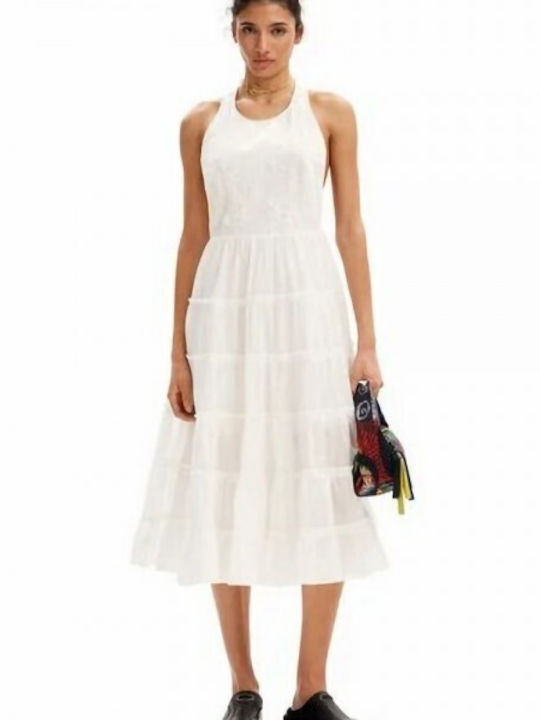 Desigual Lacroix Kleid mit Rüschen Weiß