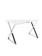 Table Kitchen Glass White With Silver 120x70cm