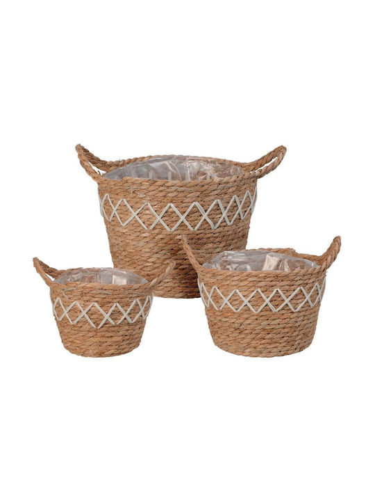 Decorative Basket Wicker with Handles 26x26x21cm Next