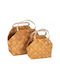 Ixia Regal Set Decorative Baskets Wooden with Handles Beige 40cm 2 Pieces