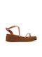 Bronze Leder Riemchen Flatform