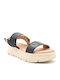 Δερμάτινα Γυναικεία Σανδάλια Flatforms Μπλε
