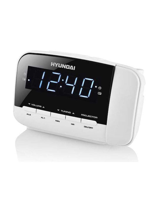 Hyundai Tabletop Digital Clock with Radio White HY-RAC481PLLWW